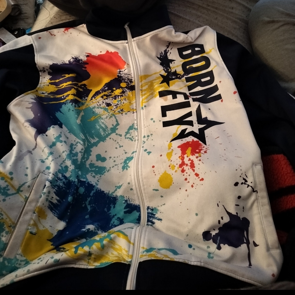 Mens born fly rainbow jacket